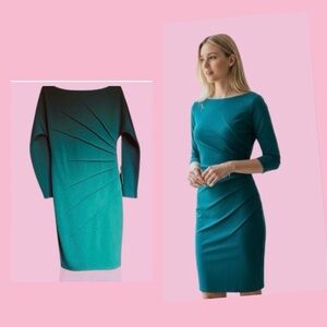 Chic Teal Long Sleeve classic Dress